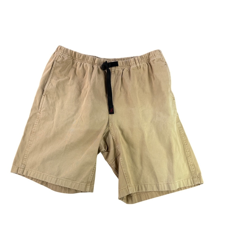 Gramicci G-Shorts Men XL Tan Khaki Cotton Climbing Webbing Belt Shorts